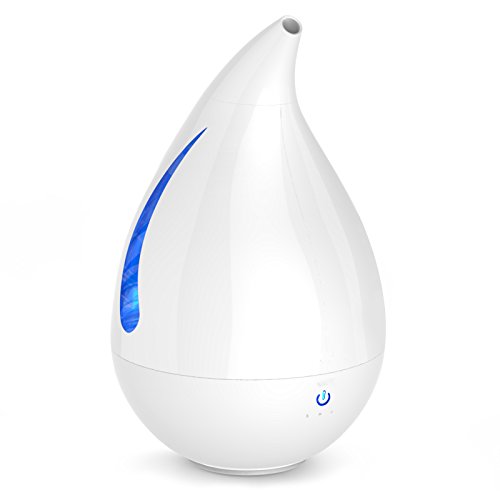 Cool Mist Humidifier  TaoTronics Ultrasonic Air Humidifiers for bedroom  One Touch Control  2.5L/0.7 Gallon Water Capacity  Waterless Auto Shut-off  Water Drop Shaped  US Plug 110V - B01NBVC8X3